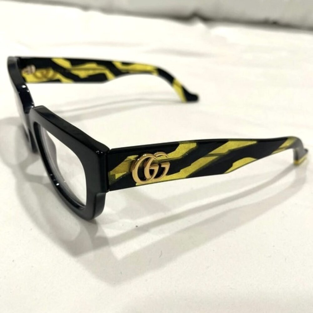 NWT Gucci GG1548O-006 Black Rectangle 52mm Eyeglasses - Picture 6 of 8